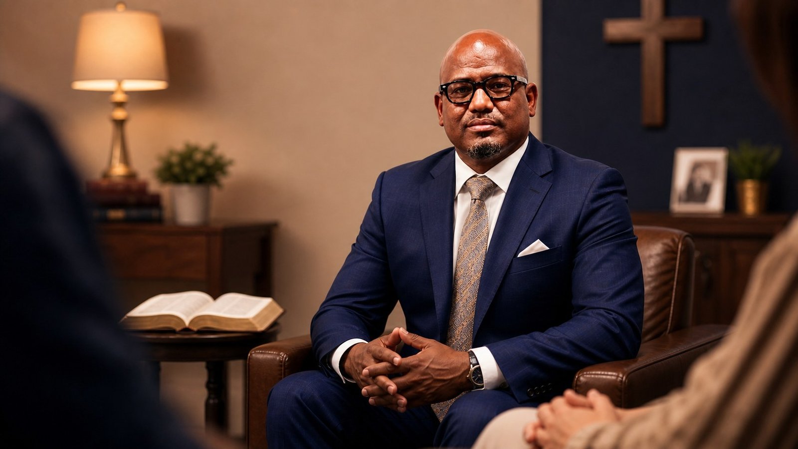Mulualem Hagos in a warm family counseling setting